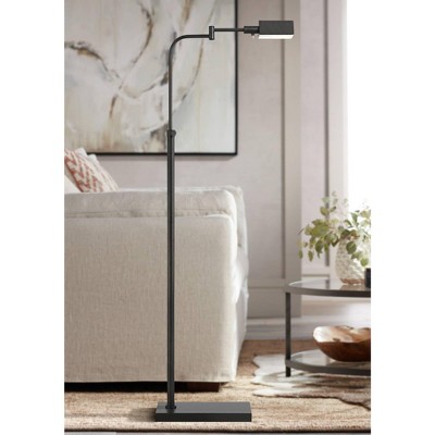 Classic Dark Bronze Adjustable Pharmacy Floor Lamp with Swing Arm