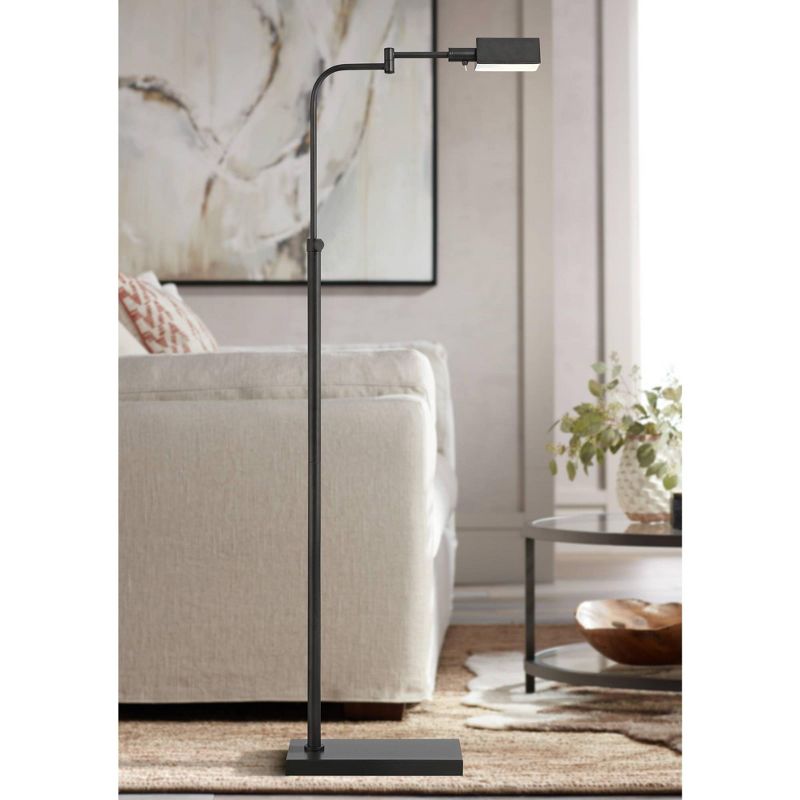 Possini Euro Design Keegan Traditional Pharmacy Floor Lamp 54" Tall Dark Bronze Adjustable Swing Arm Metal Shade for Living Room Reading Bedroom, 2 of 10