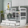 NicBex Twin Over Twin Bunk Bed with Trundle ,Loft Bed with Safety Guardrail and Drawers for Bedroom,White/Espresso - 2 of 4