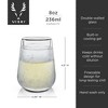 Viski Glacier Wine Glass, Double Walled Chilling Wine Glass, Active Cooling Gel, 8 Ounces, Clear Glass, Chilling Technology, Set of 1 - 3 of 4