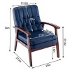 Modern Armchair Solid Wood Accent Chair,Living Room Comfy Single Sofa Chair Upholstered Wooden Lounge Chair,Vintage Chairs-Cuddlewood - 4 of 4