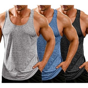 COOFANDY Men's 3 Pack Gym Tank Tops Y-Back Workout Muscle Tee Training Bodybuilding Fitness Sleeveless T Shirts - 1 of 4