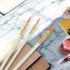 Unique Bargains 3-Piece Set of Pens Applicable Paint Type Oil Paint Brush Style Round Tip Brush Nylon Wood 6.77"-6.89"-6.85" 3Pcs - 2 of 3