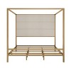 Polibi Canopy Bed with Upholstered Linen Headboard - 3 of 4