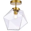 Elegant Lighting Lawrence 1 light brass and clear glass flush mount - 3 of 4