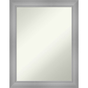 22" x 28" Non-Beveled Flair Bathroom Wall Mirror Polished Nickel - Amanti Art: Modern Rectangular Vanity, Wall Mounted - 1 of 4