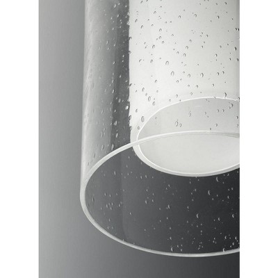 Black Aluminum Outdoor Wall Lantern with Seeded Glass Shade