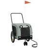 vidaXL Pet Bike Trailer Gray and Black Oxford Fabric and Iron 49.2" x 24.8" x 26" - 2 of 4