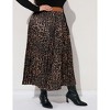 Plus Size Pleated Skirt Women's Plus Size Skirt Elastic Waist Boho Skirts Plus Size Midi Skirts for Curvy Women with Pockets (Black&White,2XL) - 4 of 4