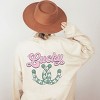 Simply Sage Market Women's Graphic Sweatshirt Lucky Horseshoes Front and Back - 2 of 4