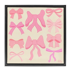 Stupell Industries Trendy Pink Bows Assortment Floating Frame Canvas Art - 1 of 4