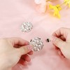 Unique Bargains Women's Rhinestone Shoe Buckle 1.57"x1.57" Silver Tone 2 Pcs - 3 of 4