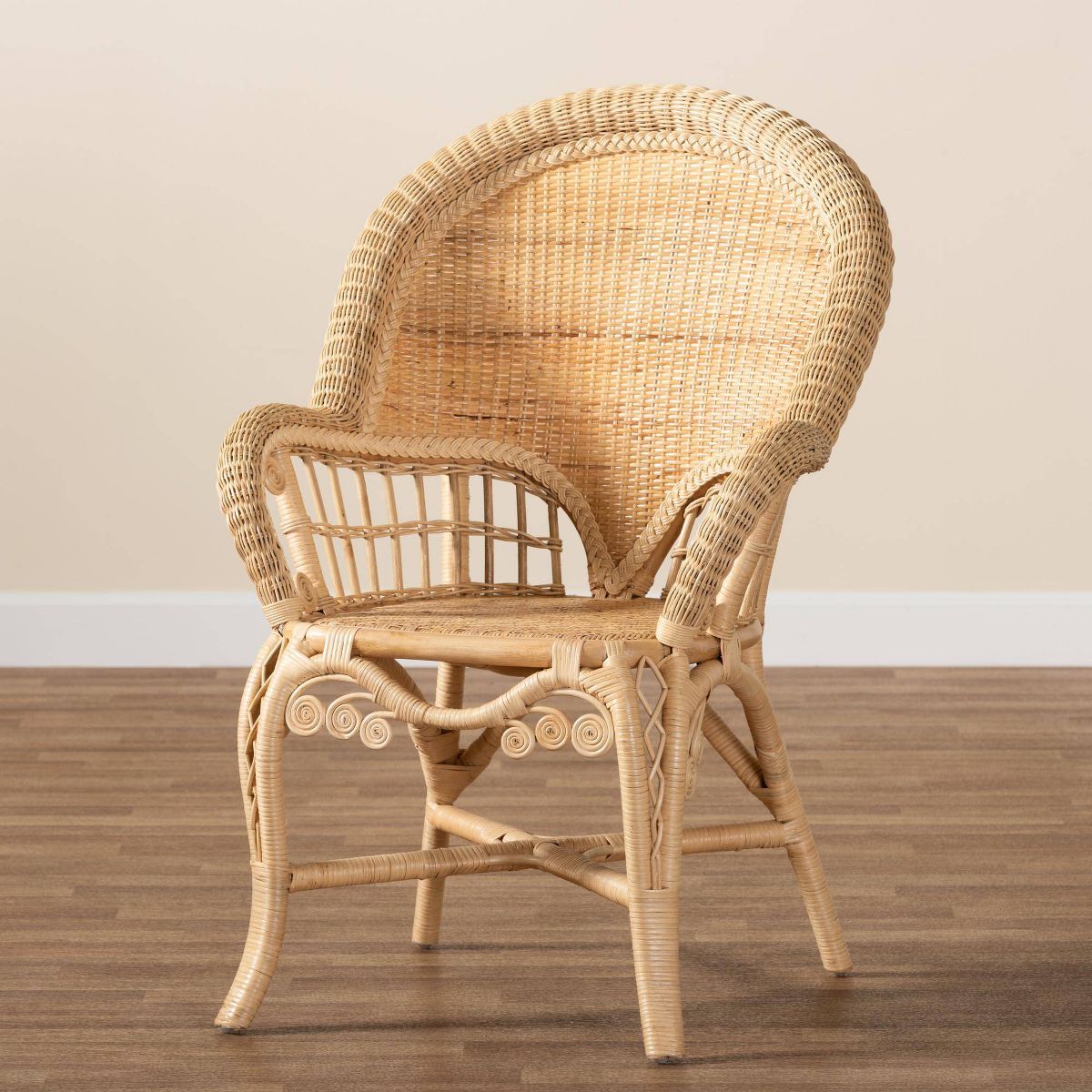 bali & pari Ratu Rattan Accent Chair: Handcrafted, Bohemian Design, No Assembly Required - thumbnail 9