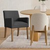 7-piece Dining Room Table Set, Oak Oval Table with 6 Linen Fabric Dining Chair and 2 Captain's Chair with Solid Wood Legs, Dining Room- Maison Boucle - 2 of 4