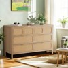 6 Drawer Dresser, Rattan Dresser for Bedroom with Metal Handles, Farmhouse Wood Storage Chest of Drawers - 4 of 4
