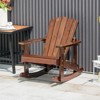 Infans 4PCS Kid Adirondack Rocking Chair Outdoor Solid Wood Slatted seat Backrest - 4 of 4
