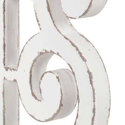 Rustic Brown and White Solid Wood Farmhouse Chic Side Table