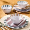 Gibson Home Cottage Stripes 12 Piece Unbreakable Melamine Plates and Bowls Dinnerware Set - Outdoor, Camping, & Everyday Use - Assorted Colors - 2 of 4