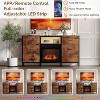 VINGLI Fireplace TV Stand Dresser with Fabric Drawer, Entertainment Center with LED Lights and Industrial TV Console Table with Open Storage Shelves - 3 of 4