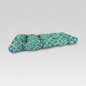 Outdoor Wicker Loveseat Cushion - Turquoise/Green - Jordan Manufacturing