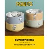 Peanuts Snoopy Bonbon Bites 4 Piece 5.5" Decorated Stoneware Ceramic Stackable Bowl Set - 2 of 4