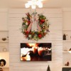 30 Inch Christmas Wreath - PVC Base, PE Plastic Leaves, Iron Wreath Frame, Warm White Lights, and Eight Function Lights - 2 of 4