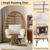GustoWave Oversized 360° Swivel Egg Chair, Patio Rotating Basket Chair, Steel Frame and Metal Base, PE Rattan Lounge Chair - 4 of 4