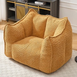 CAVINAS Chenille Fabric Bean Bag Chair,Lazy Sofa Chair with Armrest and High-Resilience Foam,Lounge Chair for Living Room - 1 of 4