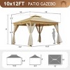 Large Outdoor Heavy Duty Gazebo,Gazebo with Steel Frame and Mosquito Netting,Double Roof Patio Party Gazebo Tent-Coolbibila - 4 of 4