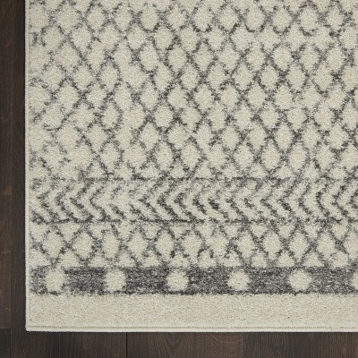 Scandinavian Geometric Soft-Feel Gray Synthetic 5'3" x 7'3" Area Rug