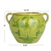 Storied Home Hand-Painted Terra-cotta Urn with Reactive Glaze, Green - 2 of 4