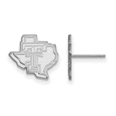 Black Bow Jewelry 14k White Gold Texas Tech Red Raiders NCAA Post Earrings
