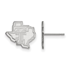Black Bow Jewelry 14k White Gold Texas Tech Red Raiders NCAA Post Earrings - 1 of 3