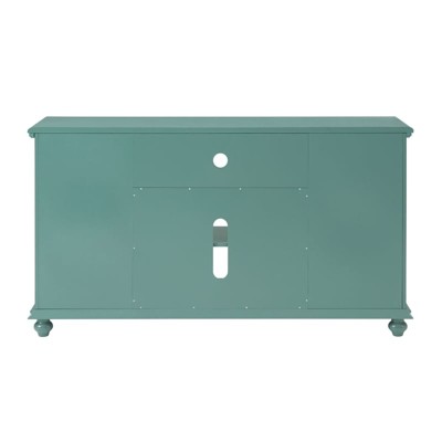 Antique Teal Transitional 2-Door TV Stand with Cabinet