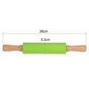 Unique Bargains Silicone Smooth Wooden Handle Non-Stick Kitchen Rolling Pin - 2 of 4