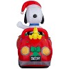 Gemmy Airblown Inflatable Snoopy and Woodstock in Car w/ Christmas Lights Scene Peanuts , 6 ft Tall - 4 of 4