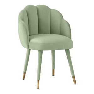 TOV Furniture Gardenia 19.3" Transitional Velvet Dining Chair in Moss Green - 1 of 4