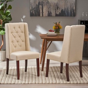 MAYEERTY Set of 2 Classic Dining Chairs, Solid Frame Comfortable Seating, Dining Room - 1 of 4