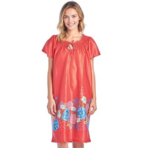Casual Nights Women's Round Neck Mu-Mu Housecoat Lounger - 1 of 4