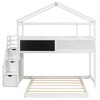 NicBex Twin Over Full Bunk Bed with Fence and Storage Staircase,Loft Bed with Blackboard for Bedroom,White/Gray - 4 of 4