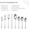 Table 12 50 Piece Flatware Set, Stainless Steel Kitchen Utensils Set, Sophisticated Silverware with Modern Distressed Finished, Dishwasher Safe - 2 of 4