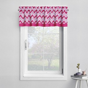 Bacati - Rod Pocket Window Valance Mix N Match Chevron Pink/Fuchsia - 1 of 4