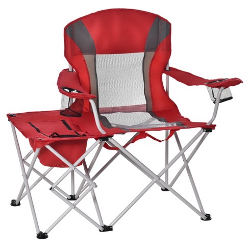 Outsunny Folding Camping Chair With Portable Insulation Table Bag