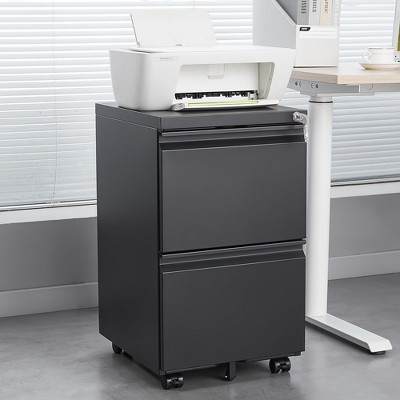 NicBex 3-Drawer Mobile File Cabinet with Lockable Drawers, Under Desk Storage Compact Storage for Documents, A4 Paper for Home, Office