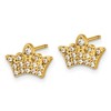 Chisel Stainless Steel Polished Yellow IP-plated with CZ Crown Earrings - 2 of 4