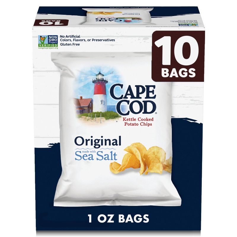 Cape Cod Potato Chips Original Kettle Chips Snacks - 10ct, 1 of 7