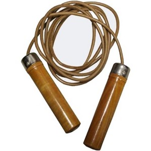 Amber Cowhide Leather Jump Rope with Wooden Handles & Bearings, Adjustable Length for Fitness, Boxing & Agility, Portable for Indoor/Outdoor, 9.5ft - 1 of 1