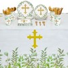 Sparkle and Bash 170Pcs Disposable Dinnerware Set- Plates, Napkins, Cups, Cutlery, Table Cover for Religious Party Decorations, Serves 24 - 2 of 4