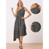 Allegra K Women's One Shoulder Floral Tie Knot Sleeveless Layered Tiered Midi Sundresses - 2 of 4