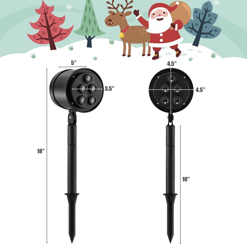 Costway Christmas Projector Light LED Projection Lamp with Lawn Stake & 3 /5 LED Lights, 4 of 10